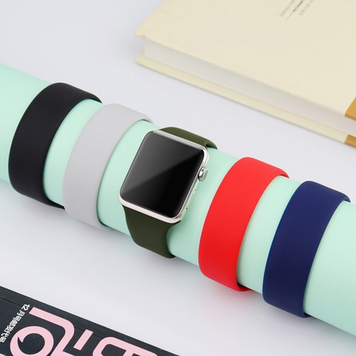 Silicone Strap For Apple Watch Series Ultra 8 7 6 SE Band Solo Loop iWatch - Picture 3 of 37