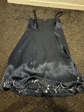 Ladies Navy Spaghetti Strap Astro Design Dress Small