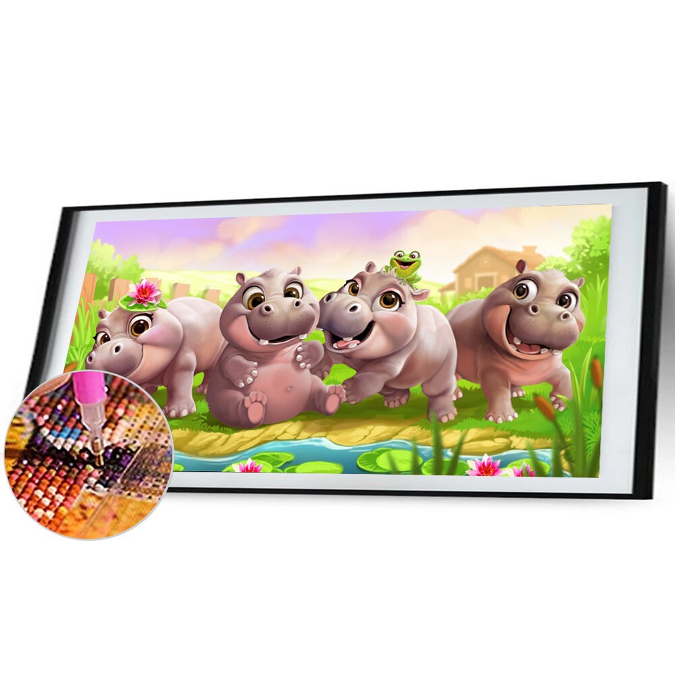 5D DIY Full Round Drill Diamond Painting Cartoon Small Animal Handmade