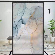 Privacy 3D Static Cling Window Films Marble Frosted Glass Sticker Window Decor