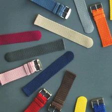 2 Piece Perlon Braided Nylon SS Watch Bands