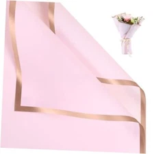 20 Sheets Flower Wrapping Paper - Waterproof 1 Count (Pack of 20) Pastel pink