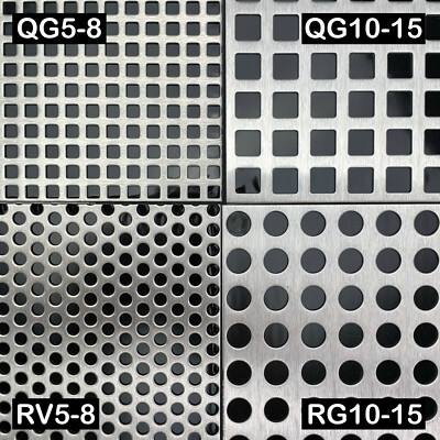 Lochbleche Edelstahl  QG5-8  QG10-15  RV5-8  RG10-15  t=1,5mm  Individuelle Maße