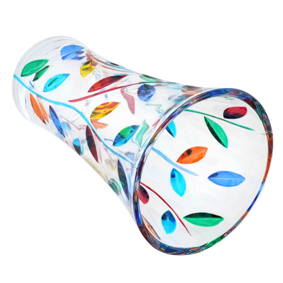 Florero de cristal hecho a mano italiano de cristal de Murano de cristal de cristal de cristal de Venecia - multicolor Foto 2 de 4