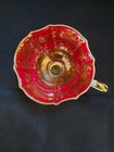 Alka Bavaria Germany Demitasse 22k  Cup& Saucer Red W/ Gold Gilt Quadrafoil  — photo 8