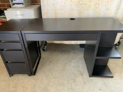 Ikea Black Study Desk 120cm Long X 50cm Deep 75cm High Desks Desk 120cm Long X 50cm Deep 75cm