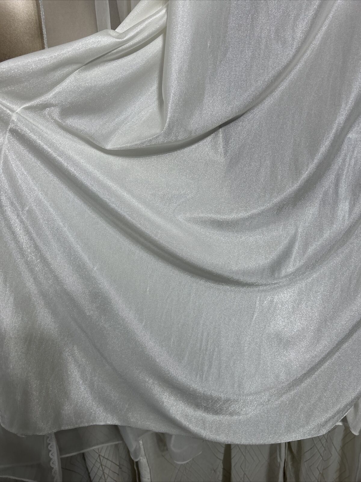VTG L XL Bridal White Sheer Chiffon Nightgown Pei… - image 9