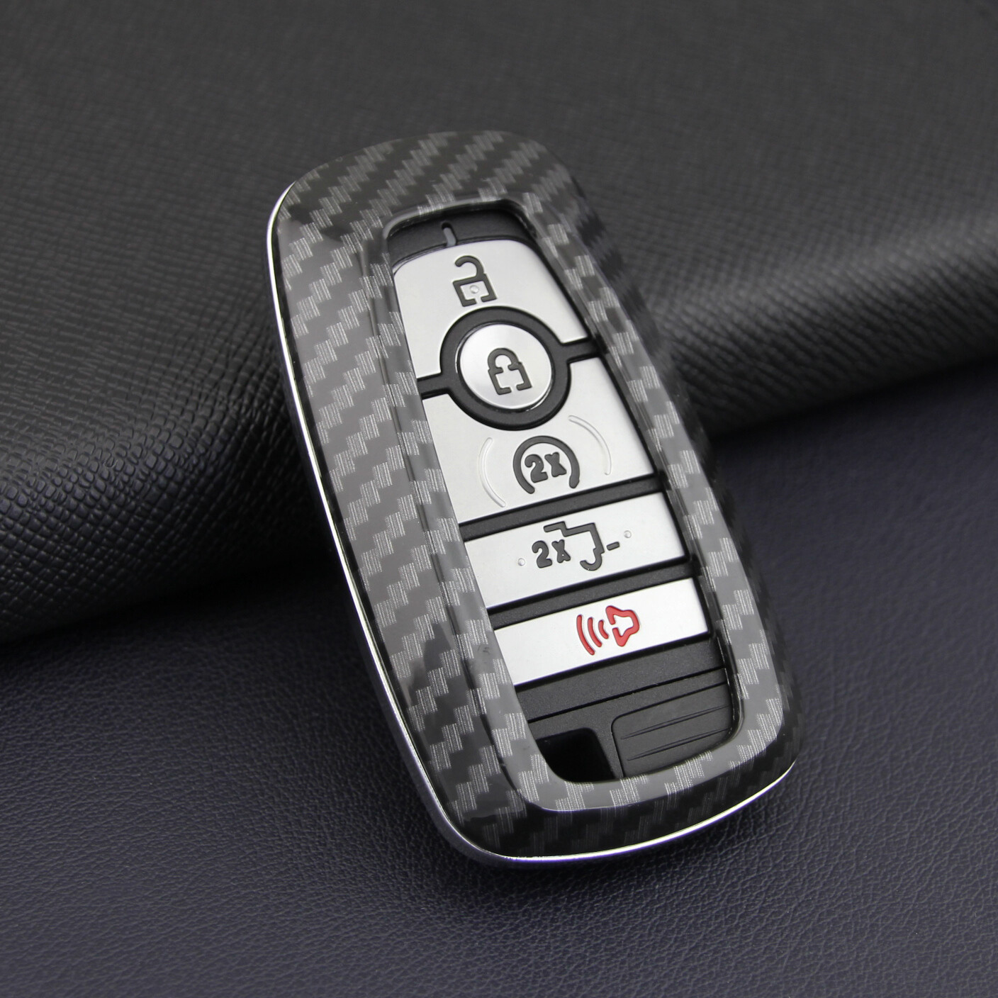 Carbon Fiber Hard Smart Key Fob Case Shell Cover For Ford 20172019