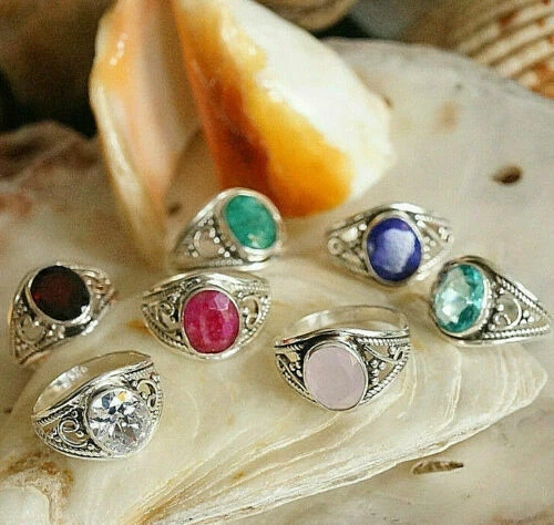 Echtschmuck-Ringe aus Edelstein Zirkon für Geburtstage