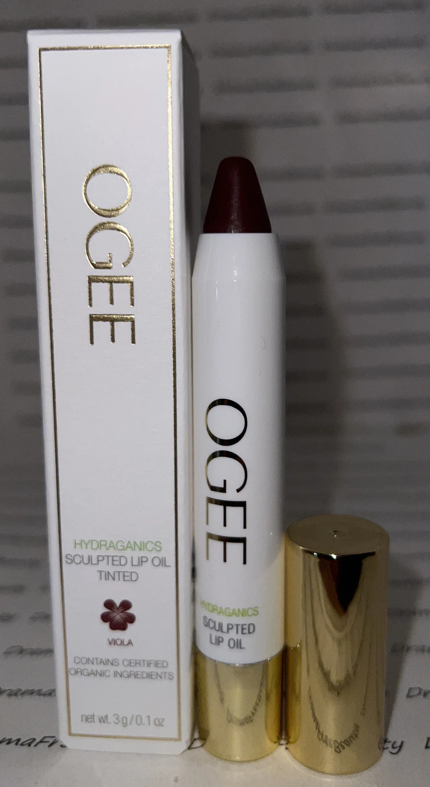OGEE Hydraganics Sculpted Organic Tinted Lip Oil Stick *VIOLA* Blackberry Brown