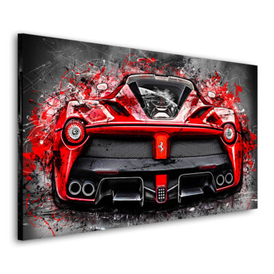Acrylglasbild Ferrari La Ferrari Backside Red Wandbild Auto Bilder Wohnzimmer