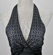 Windsor Women's Junior's Black Crochet Lace Halter Swing Dress Size 5 (S) 