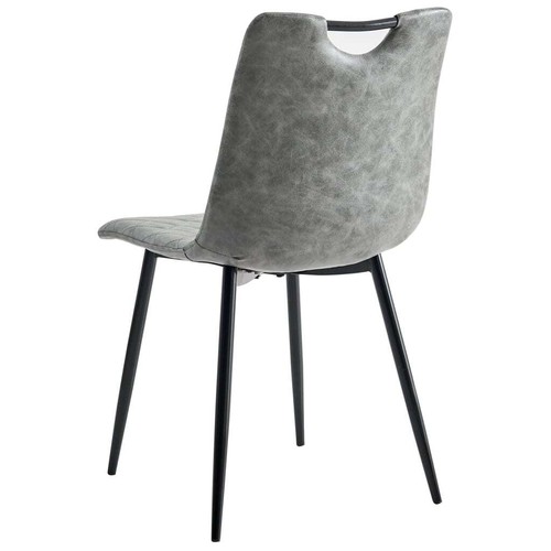 NNEVL Dining Chairs 2 pcs Dark Grey Faux Leather - Picture 5 of 8