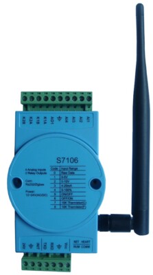 zigbee modbus rtu 8 channels analog input modules 2 relay output max 2000 meters