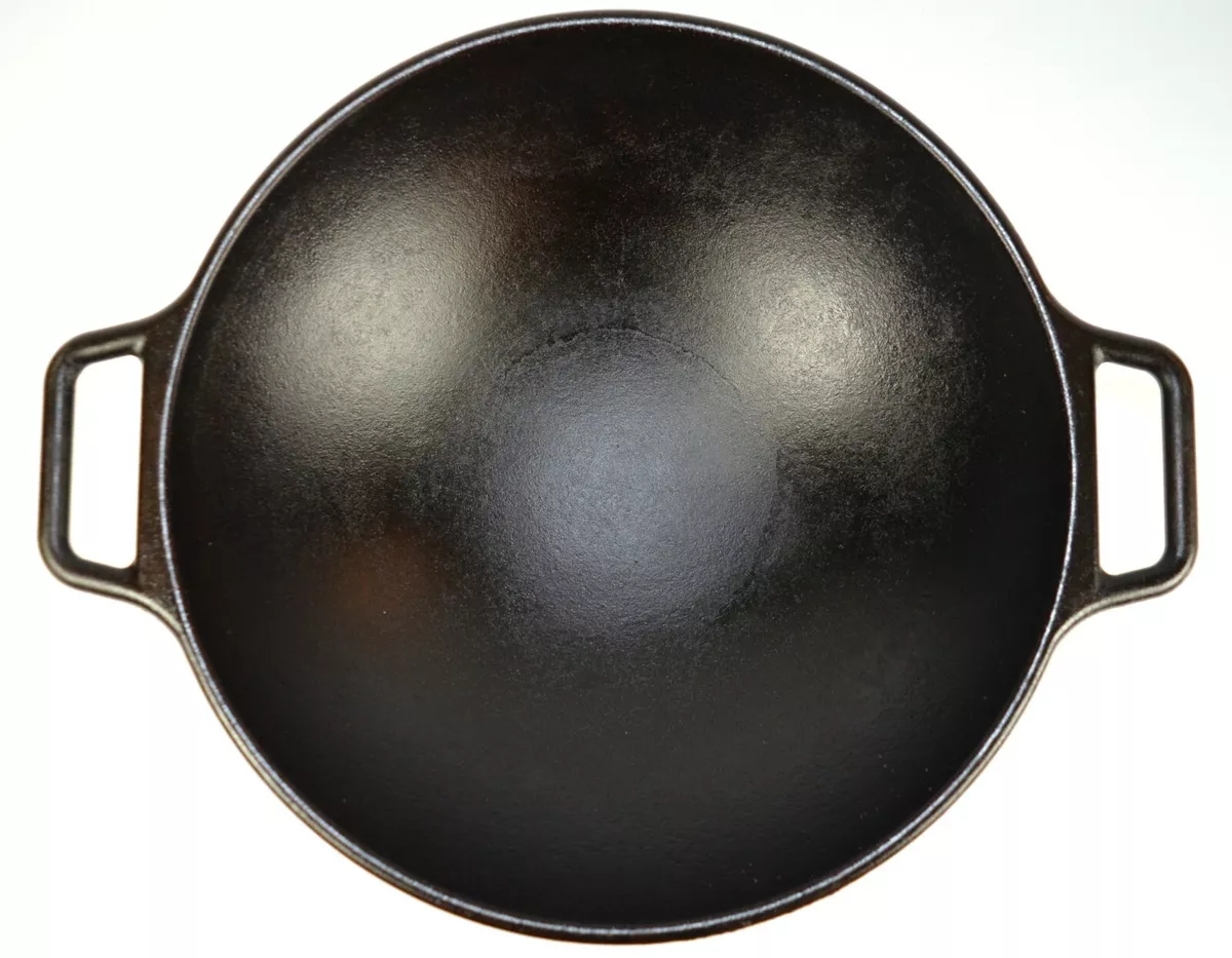 LODGE P14W Cast Iron Pro-Logic Wok With Flat Base and Loop Handles * Made  in USA