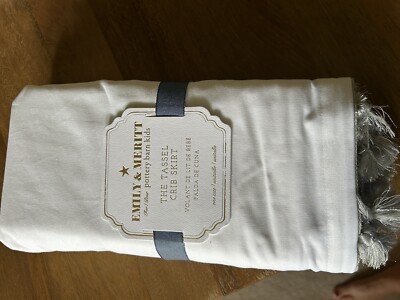 Pottery Barn Kids EMILY And MERRIT Grey/silver Crib Skirt | eBay