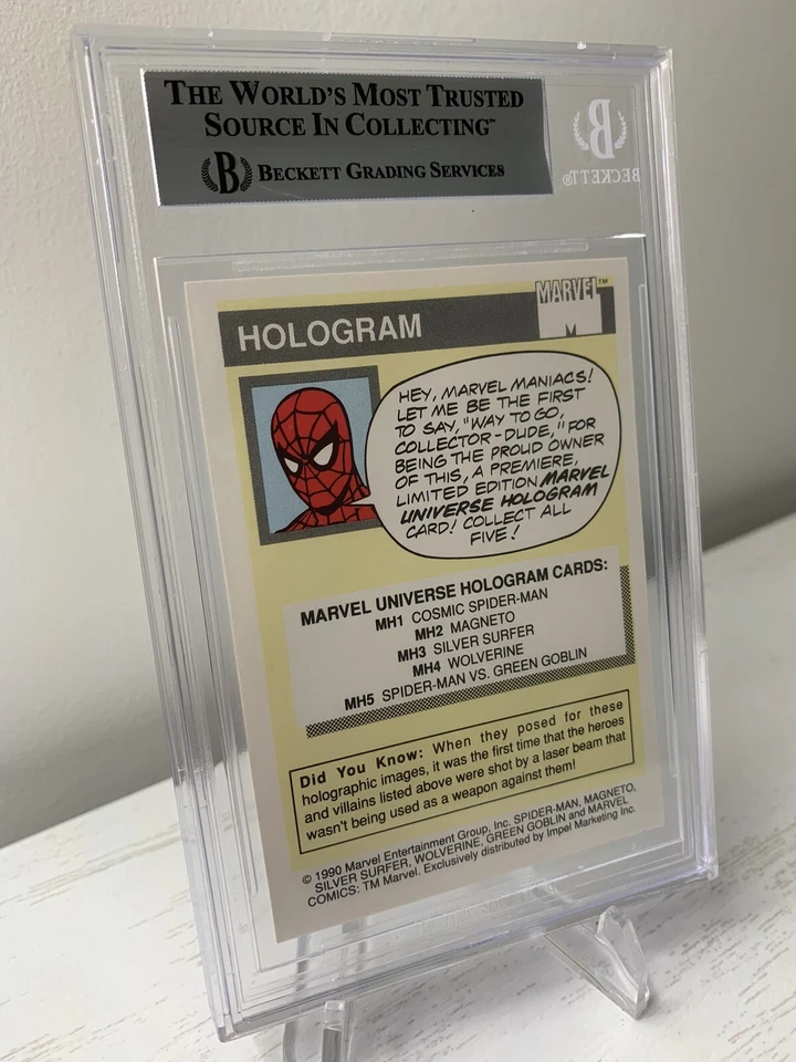 1990 Marvel Universe 1 Holograms #MH5 Spider-Man vs. Goblin BGS 8.5 ⬜️ Pop 12 - Image 3 of 3
