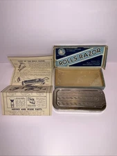 Vintage ROLLS RAZOR Made in England STROP HONE BLADE CASE, Box, Instructions