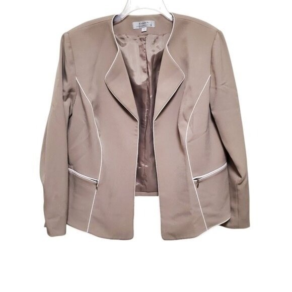 Crop Jacket Split Zipper Cuff Career Neutral Offi… - image 12