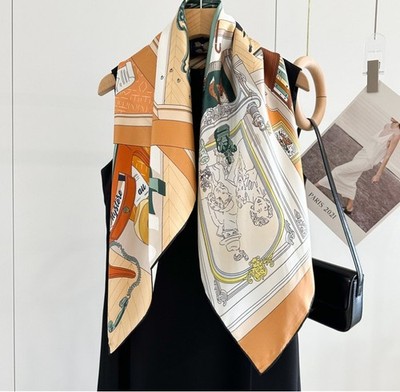 14 Momme Twill 100% Silk Mulberry Scarf Room Carriage Wrap Square Shawl 35''