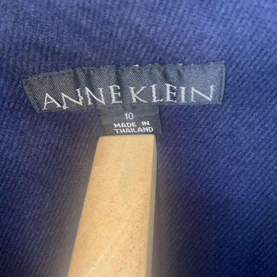 Gabardina Anne Klein para mujer talla 10 iridiscente, ciruela todo clima botón Foto 3 de 4