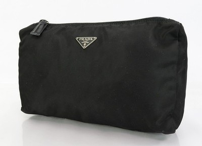 Authentic PRADA Black Nylon Cosmetic Pouch #62346
