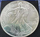 1999 American Silver Eagle, One Dollar Coin, US Mint 1 oz. Fine Silver - ASE