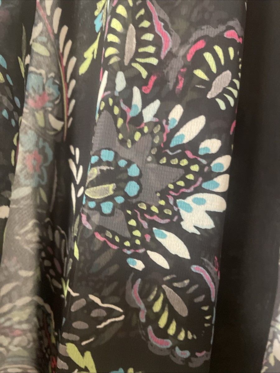 Pretty Colleen Lopez  Floral Printed Topper w/ Solid Black Border -XL View 2