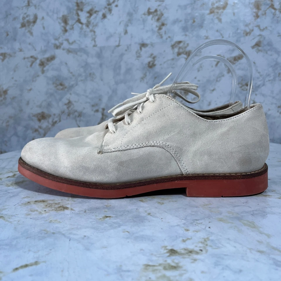 Polo Ralph Lauren Barton Men's Size 7 Shoes Beige Red Suede Comfort Oxfords - Image 4 of 4