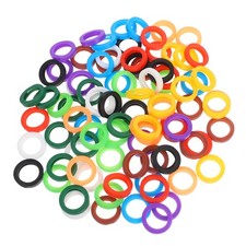 100 Pcs Key Covers Identifier Organizer Caps Silicone Colored Tag