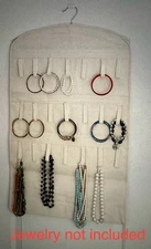 Household Essentials Hanging Necklace Bracelet Organizer Dual-Sided 35 Loops NEW