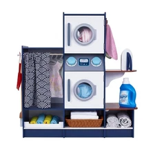 Lil' Jumbl Kids Washer and Dryer Playset, Wooden Children's Pretend Laundry S...