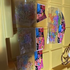 Set Of 5 24 Each Animal Shaped Jelly Rings Sealed Dark / Light Pastel Colors