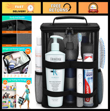 Portable Quick Dry Mesh Shower Caddy - Large Capacity Toiletry Bag for Travel, B