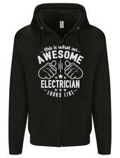 This Is What an Awesome Electrician Looks Like Mens Zip Up Hoodie