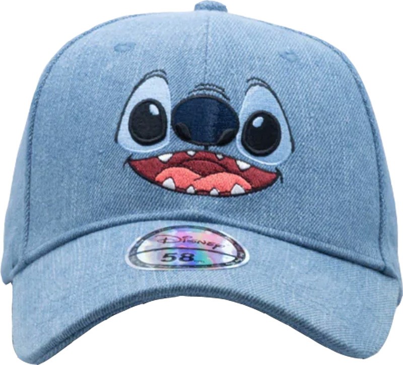 Gorra De Béisbol De Denim Lavado Con Ojos De Lilo Y Stitch De Disney