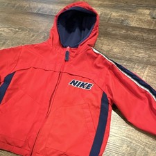 Vintage Nike Boys Size 4 Red/Blue Colorblock Hooded Full Zip Windbreaker Jacket