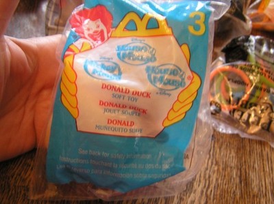 McDonald's 2001 Happy Meal Toy #3 Mickey Mania DONALD DUCK 5'' Soft Toy~~NIP!!