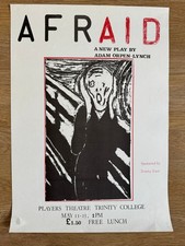 1987 'Afraid' by Adam Orpen-Lynch theatre poster Dublin - Edvard Munch/Scream