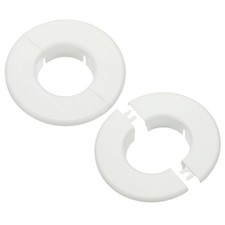 2 Pcs Wall Split Flange 2.3" 58mm Round Detachable Escutcheon Buckles White