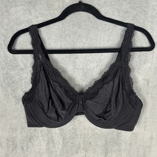 Wacoal Softly Styled Underwire Bra Womens 40D Black Lace Stretch Comfort 855301