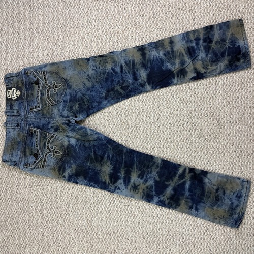 Rock Revival Teles Alt Straight 33 x 33,5 Distressed Acid Jeans blau helle Waschung - Bild 6 von 8