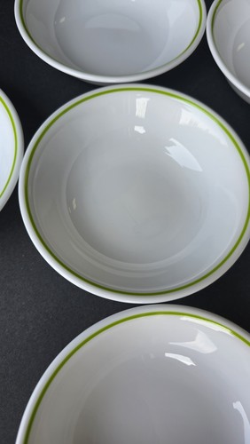 Set 8 ciotole per cereali vintage Corelle by Corning fascia bianca verde 6,25" made in USA - Foto 3 di 6