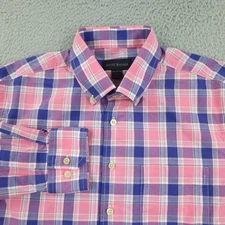 Scott Barber Shirt Mens Large Plaid Button Down Long Sleeve Dress Shirt