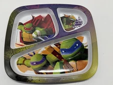2013 Zak Designs Teenage Mutant Ninja Turtles TMNT Divided Melamine Plate