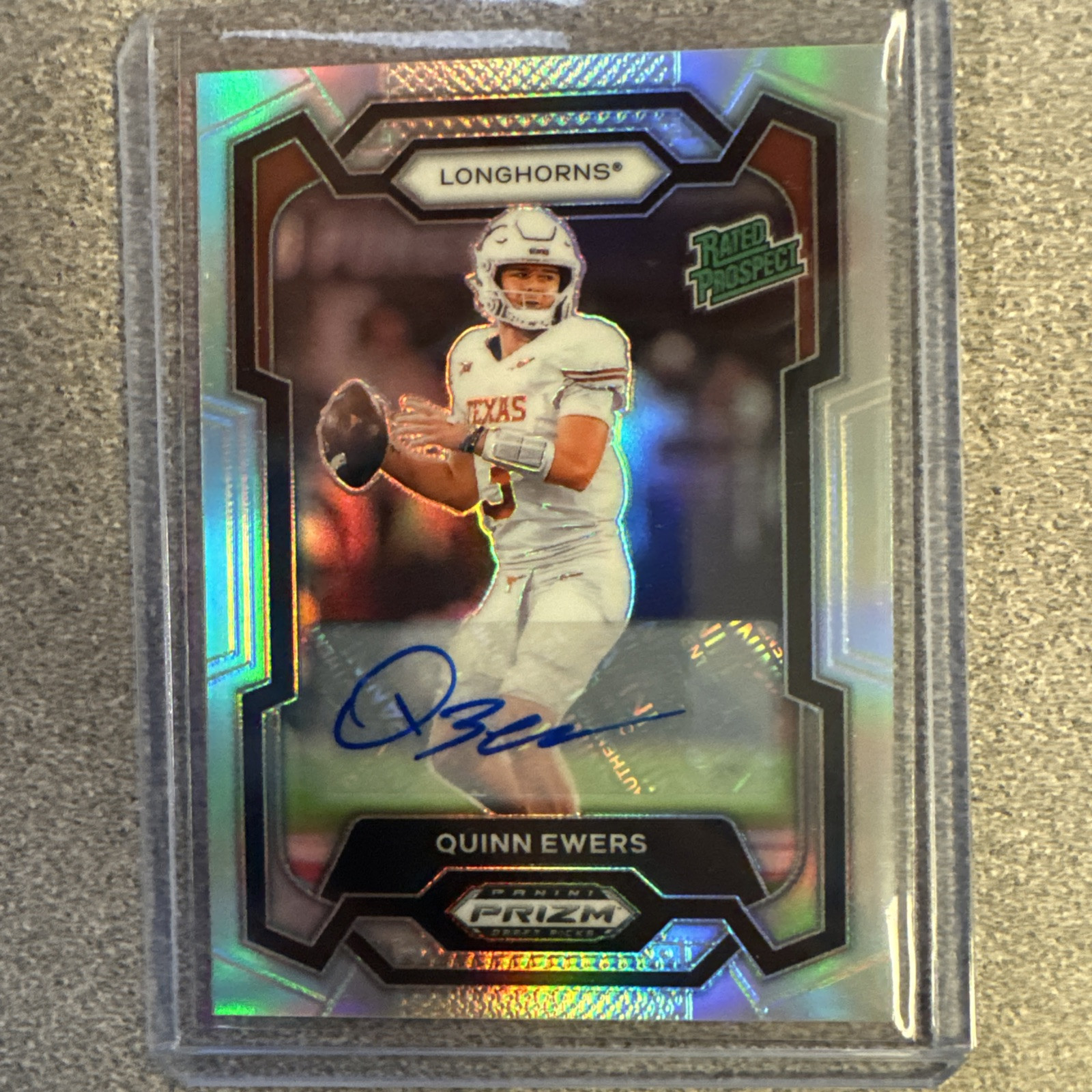 2024 Panini Prizm Draft Picks - Quinn Ewers (RC) Rated Prospect Silver Auto #191