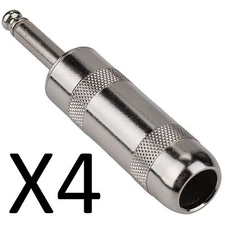 Lot of 4 Switchcraft 184L Large 1/4" Jumbo Mono Speaker Cable Plug, Solder Lugs 