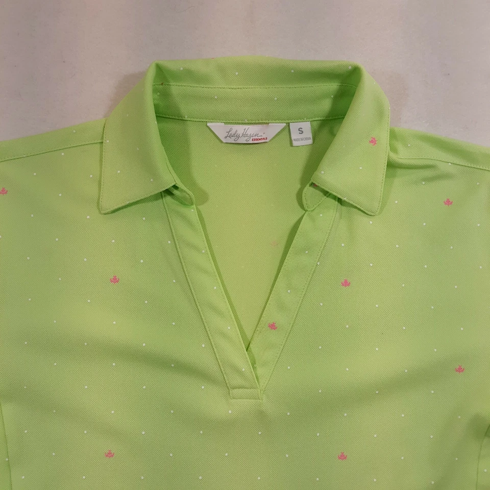 Lady Hagen Essentials Golf Polo Shirt Womens Size Small Green V-Neck - Image 3 of 4