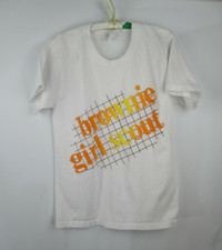 VTG 1980s Girl Scouts BROWNIE T- Shirt Sz L (14-16) Made in USA