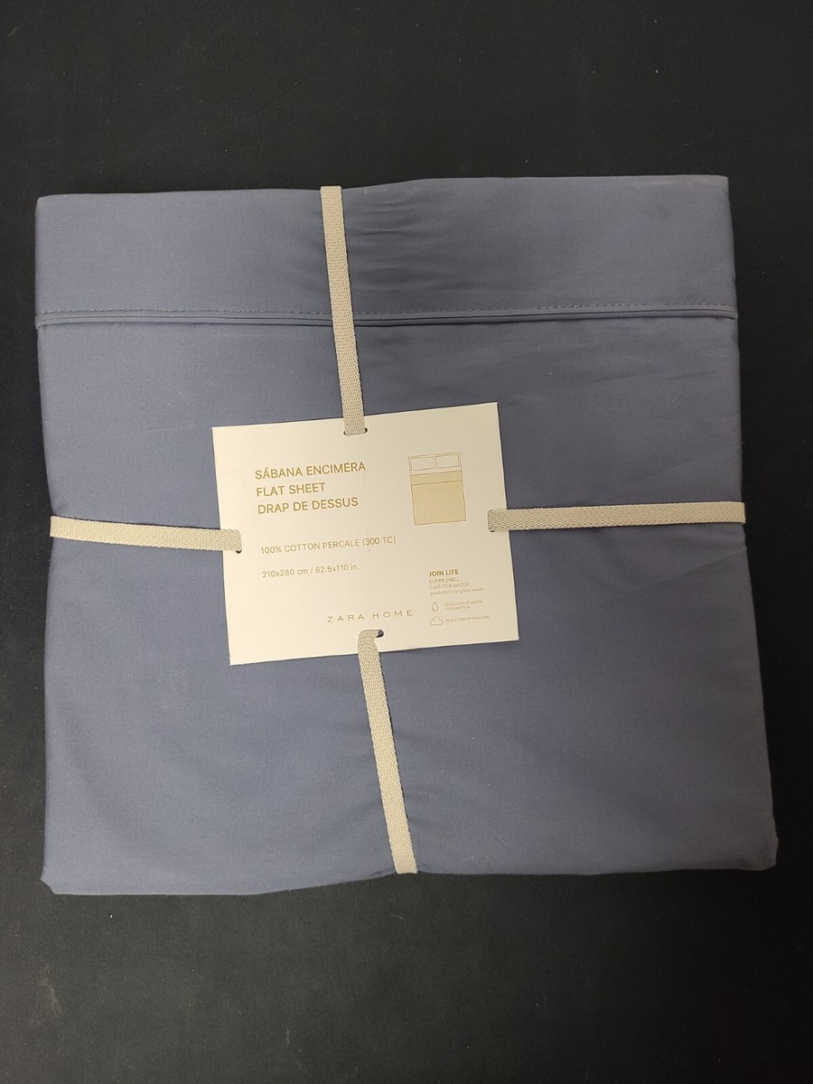 ZARA  SABANA ENCIMERA フラット Sabana Encimera Flat Sheet Drap De Dessus Zara Home Blue | eBay